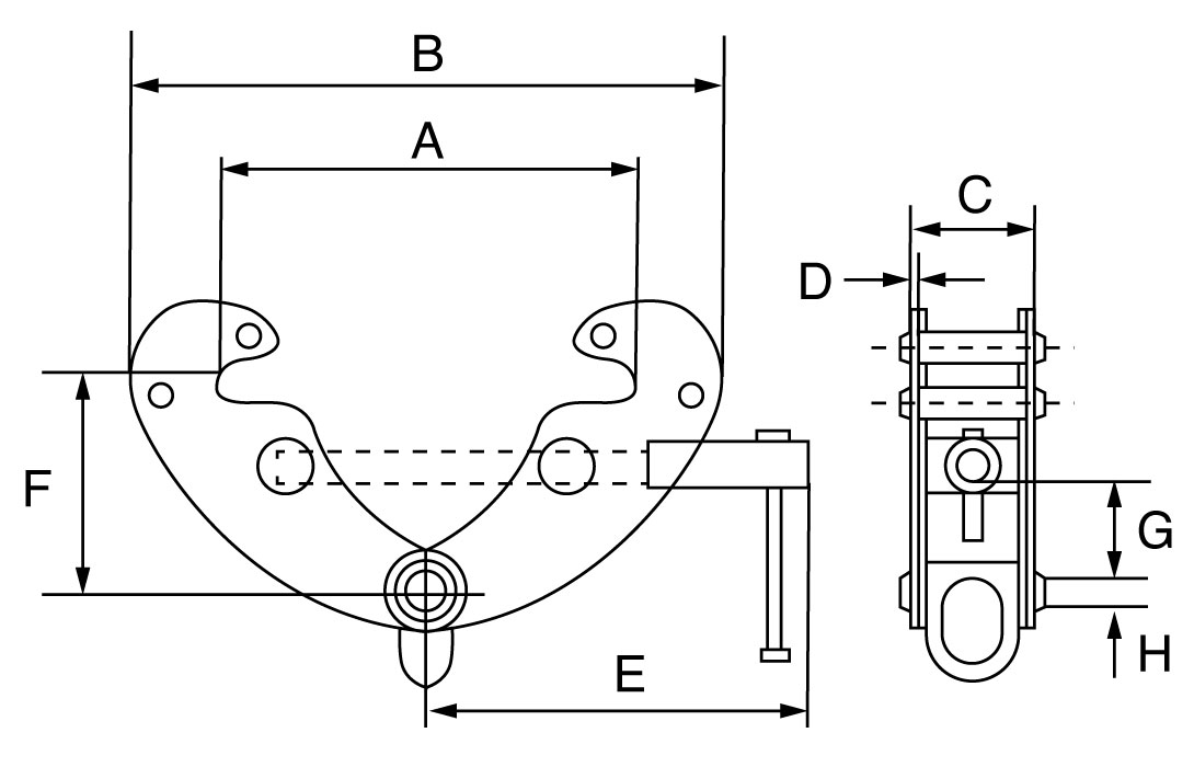 viper beam clamp dimensions
